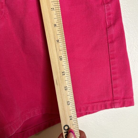 Vintage bongo button fly pink denim jean shorts  big logo on back size 5 - Picture 8 of 12